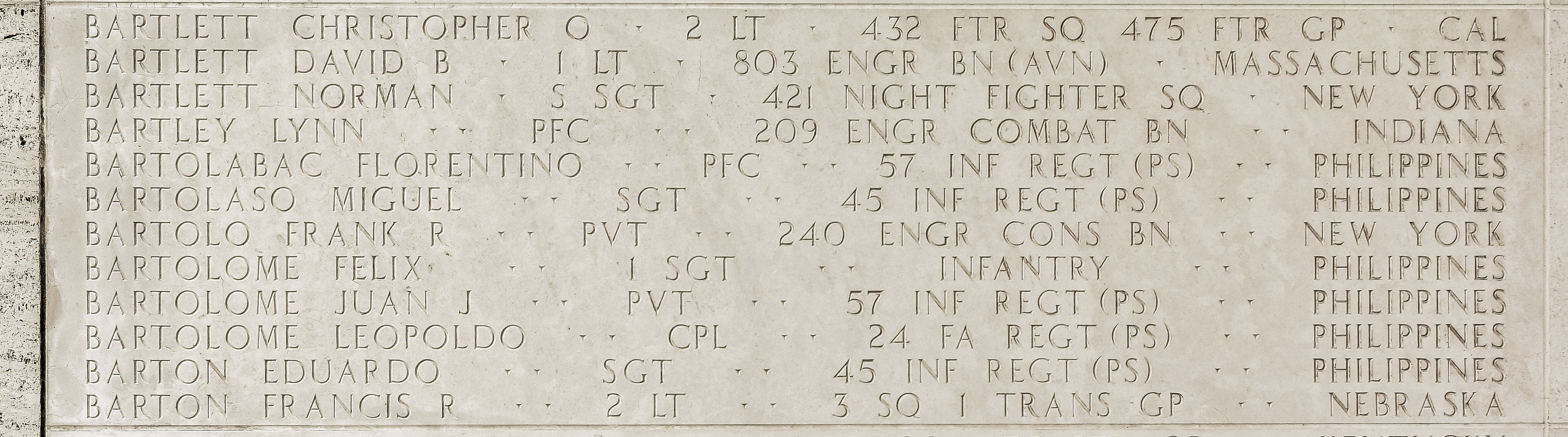 Felix  Bartolome, First Sergeant